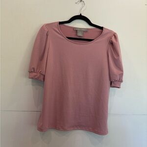Lark & Grey Blush Pink Puff Sleeve Blouse